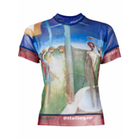 Ottolinger Camiseta com mesh e estampa grÃ¡fica abstrata - Azul