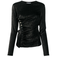 Paco Rabanne Blusa franzida de lurex - Preto