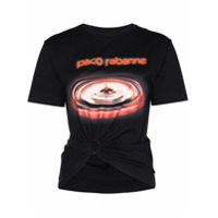 Paco Rabanne Camiseta franzida com logo - Preto