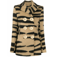 Paco Rabanne Casaco abotoamento duplo com estampa de tigre - Neutro
