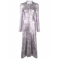 Paco Rabanne Chemise com estampa floral metálica - Prateado