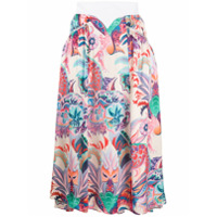 Paco Rabanne Saia midi de cetim com estampa - Neutro