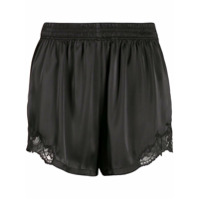 Paco Rabanne Short com detalhe de renda - Preto