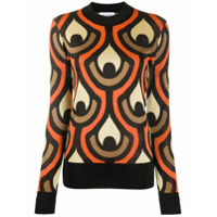 Paco Rabanne Suéter decote careca com padronagem - Marrom