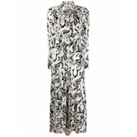 Paco Rabanne Vestido de veludo com estampa abstrata - Branco