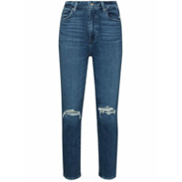 PAIGE Calça jeans cropped Sarah com efeito destroyed - Azul