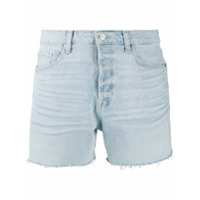 PAIGE Short jeans com barra desfiada - Azul