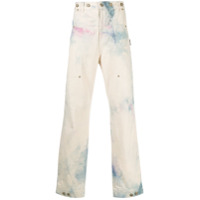 Palm Angels Calça jeans com estampa tie-dye - Branco