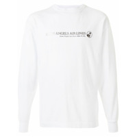 Palm Angels Camiseta mangas longas com estampa de slogan - Branco