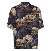 Palm Angels skeleton-print short-sleeve shirt - Preto