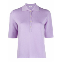 P.A.R.O.S.H. Camisa polo Leila de tricô com logo - Roxo