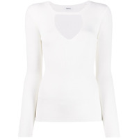 P.A.R.O.S.H. Suéter canelado com recortes vazados - Branco