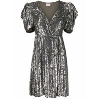 P.A.R.O.S.H. Vestido mangas curtas com aplicações - Metálico