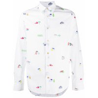 Paul Smith Camisa com botões e estampa gráfica - Branco