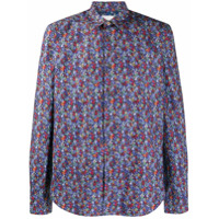 Paul Smith Camisa de algodão com estampa floral - Azul
