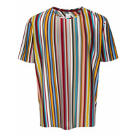 Paul Smith Camiseta decote careca de algodão com listras - Amarelo