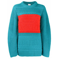 Paul Smith Suéter de tricô chunky com detalhe de listra - Azul