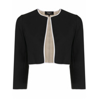 Paule Ka Jaqueta cropped com acabamento contrastante - Preto