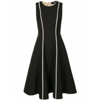 Paule Ka Vestido midi com costura contrastante - Preto