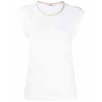 Peserico Camiseta mangas curtas com patch de logo - Branco