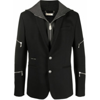 Philipp Plein Blazer de jérsei com zíper - Preto