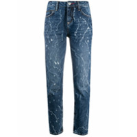 Philipp Plein Calça jeans com efeito desbotado - Azul