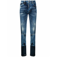 Philipp Plein Calça jeans degradê com efeito destroyed - Azul