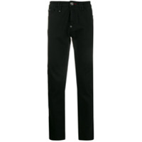 Philipp Plein Calça jeans slim com logo - Preto