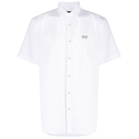 Philipp Plein Camisa mangas curtas com placa de logo - Branco