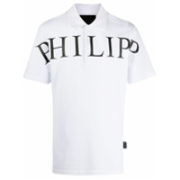 Philipp Plein Camisa polo com estampa de logo - Branco