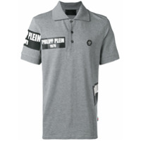 Philipp Plein Camisa polo com patch de logo - Cinza