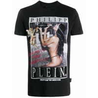 Philipp Plein Camiseta com estampa de anjo - Preto