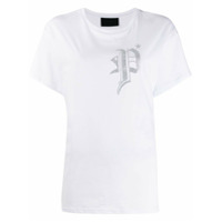 Philipp Plein Camiseta com logo e paetês - Branco
