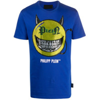 Philipp Plein Camiseta decote redondo Evil Smile - Azul