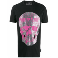 Philipp Plein Camiseta mangas curtas com aplicação de caveira - Preto