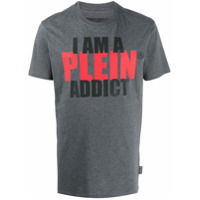 Philipp Plein Camiseta SS Plein Addict com estampa gráfica - Cinza