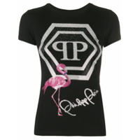 Philipp Plein flamingo print T-shirt - Preto