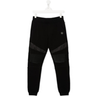 Philipp Plein Junior Calça esportiva com recortes - Preto