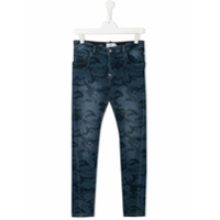 Philipp Plein Junior camouflage pattern jeans - Azul