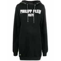 Philipp Plein Moletom oversized com aplicação de corrente - Preto