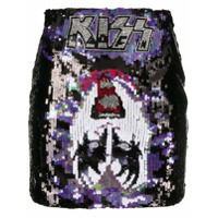 Philipp Plein Saia Kiss com bordado de paetês - Preto