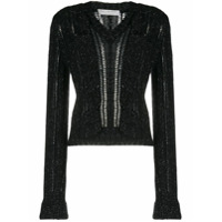 Philosophy Di Lorenzo Serafini Suéter gola V com efeito de brilho - Preto