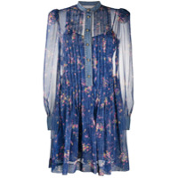 Philosophy Di Lorenzo Serafini Vestido floral com acabamento jeans - Azul