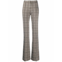 Pinko Calça cintura alta xadrez com estampa com pied-de-poule - Marrom