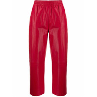 Pinko Calça cropped cintura alta - Vermelho