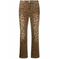 Pinko Calça jeans com estampa leopardo marrom