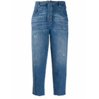 Pinko Calça jeans cropped com efeito desbotado - Azul