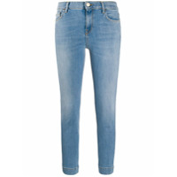 Pinko Calça jeans skinny cintura média com efeito desbotado - Azul