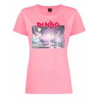 Pinko Camiseta com estampa de fogos de artifício - Rosa
