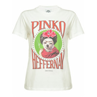 Pinko Camiseta com estampa gráfica e aplicação de tachas - Branco